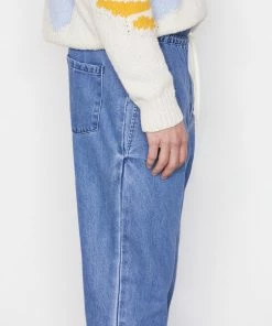 Frame-denim Silk Denim Trouser -- Blue Jean