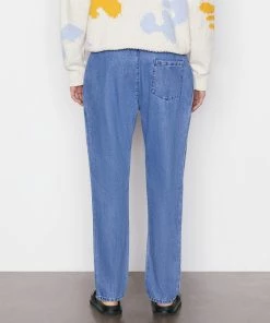 Frame-denim Silk Denim Trouser -- Blue Jean