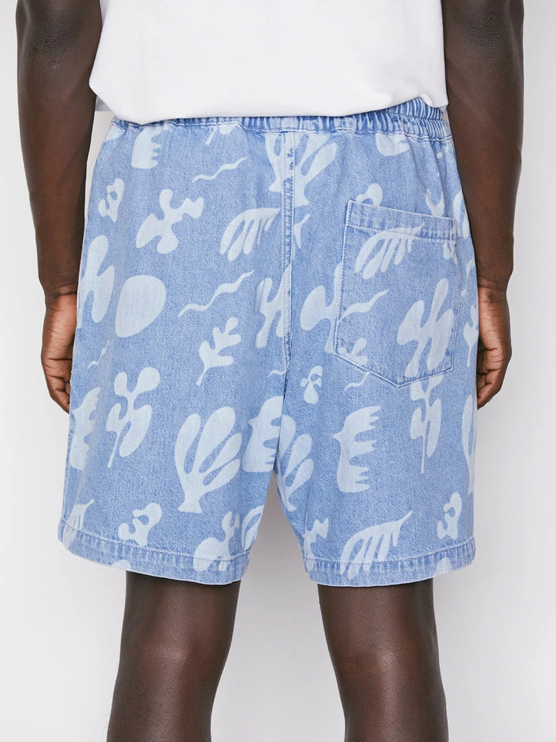 Hot Sale 🎁 Frame-denim 👩 Women Denim 🌞 Summer Print Short -- Light Blue Washed 🌞 Summer Print ❤️ 5 Frame-denim Women Denim Summer Print Short -- Light Blue Washed Summer Print