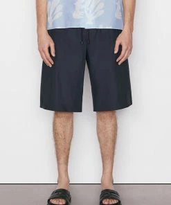 Frame-denim Men Unstructured Wool Short -- Dark Navy