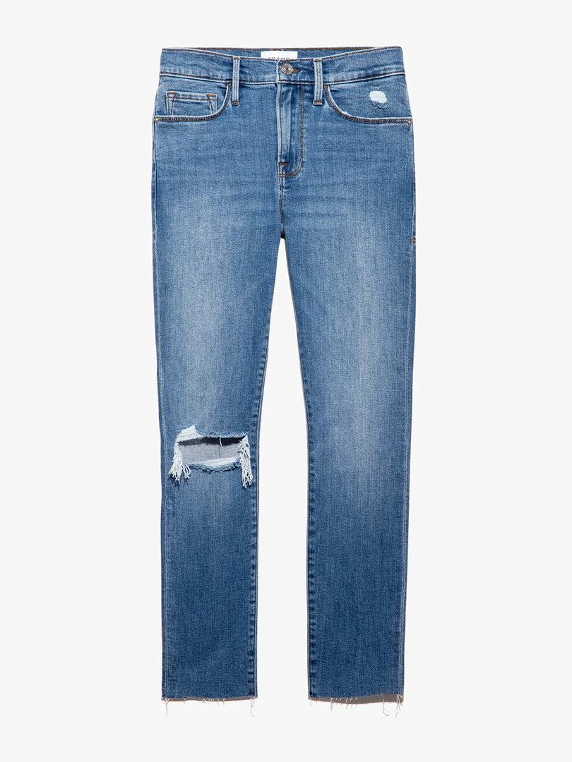 Hot Sale 🤩 Frame-denim Le Skinny De Jeanne Crop -- Sunfaded Rips 🔥 1 Frame-denim Le Skinny De Jeanne Crop -- Sunfaded Rips