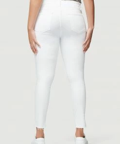 Frame-denim Women Le Skinny De Jeanne Raw Stagger -- Blanc