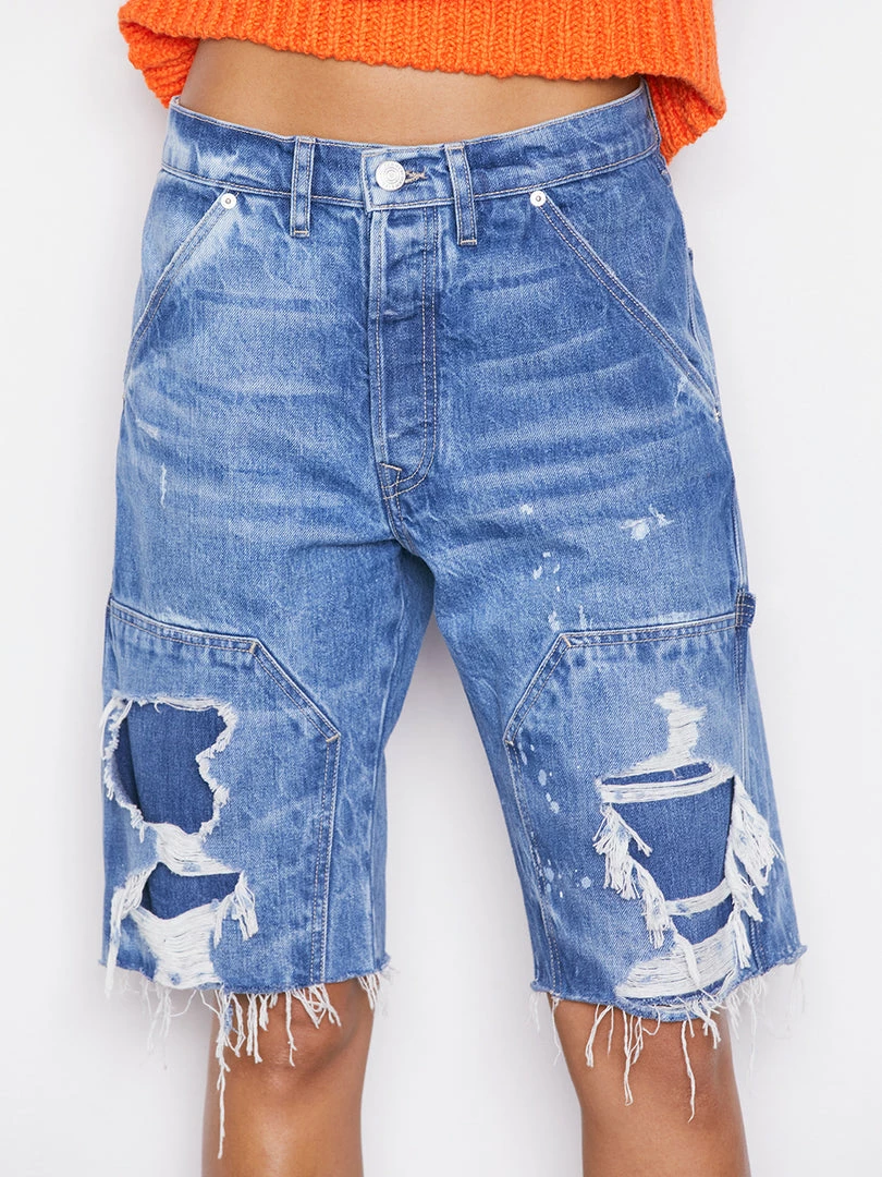 Best deal 🤩 Frame-denim Le Slouch Utility Bermuda -- Waterfalls ❤️ 3 Frame-denim Le Slouch Utility Bermuda -- Waterfalls