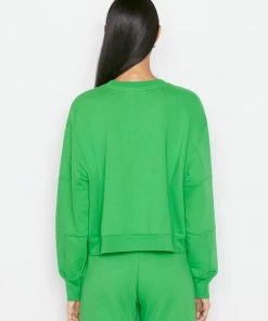 New ๐คฉ Frame-denim Mixed Crew Sweatshirt -- Grass Green ๐ 7 Frame-denim Mixed Crew Sweatshirt -- Grass Green