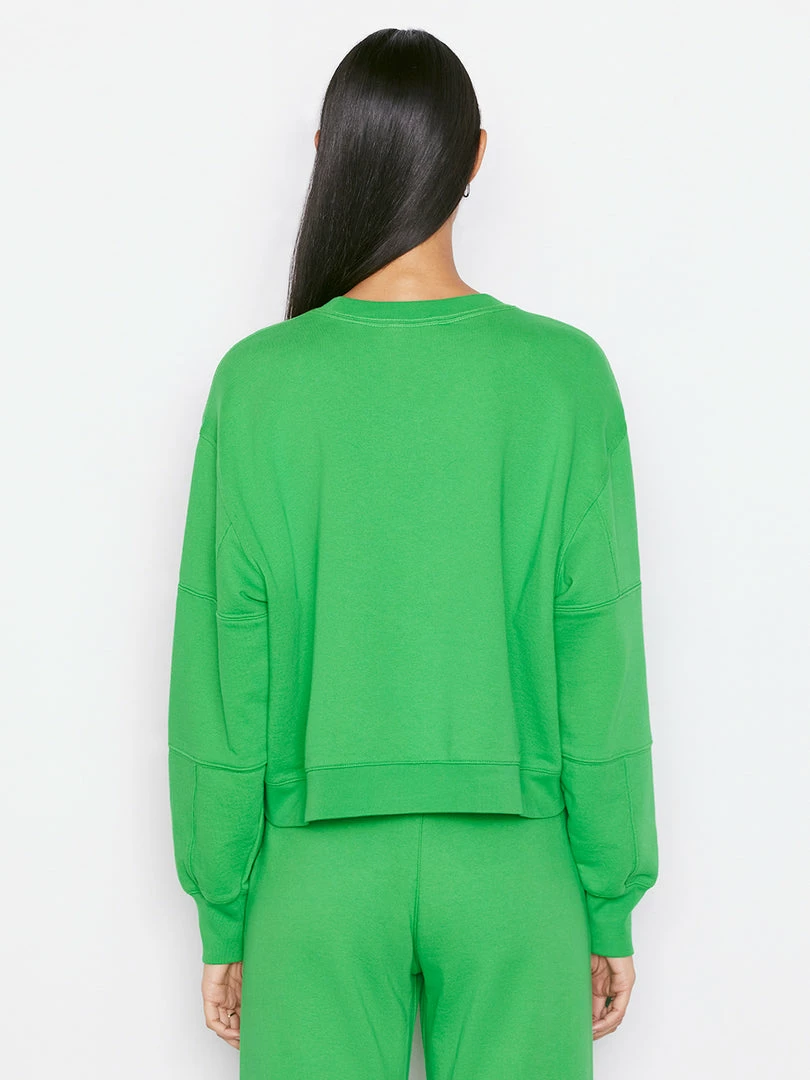 New ๐คฉ Frame-denim Mixed Crew Sweatshirt -- Grass Green ๐ 4 Frame-denim Mixed Crew Sweatshirt -- Grass Green