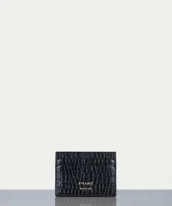 Frame-denim Card Holder -- Noir Croco Women