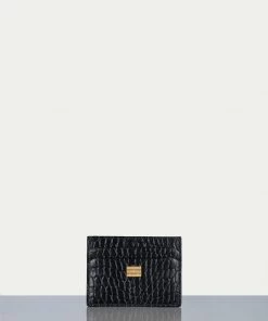 Frame-denim Card Holder -- Noir Croco Women