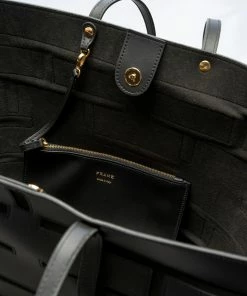 Frame-denim Women Plaque Cut Out Tote -- Noir