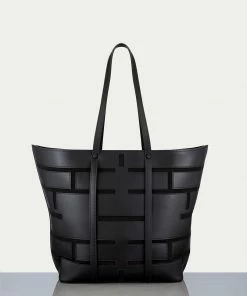 Frame-denim Women Plaque Cut Out Tote -- Noir