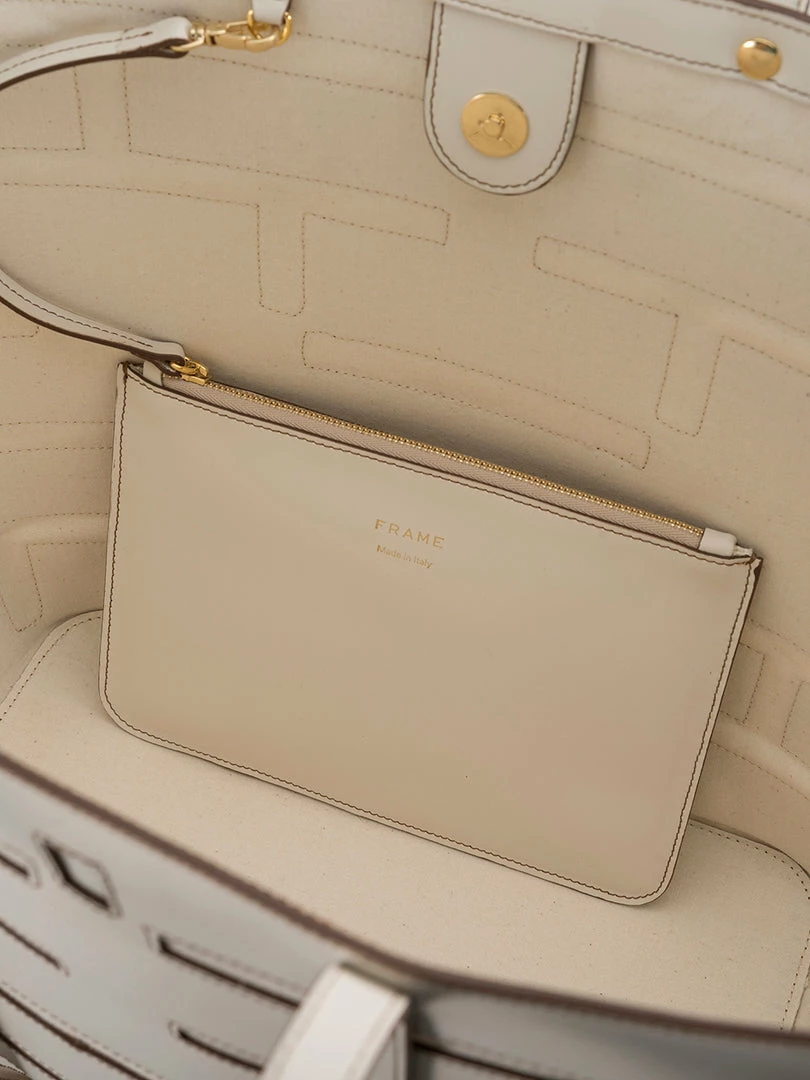 Brand new ๐ Frame-denim Plaque Cut Out Tote -- Off White ๐ 2 Frame-denim Plaque Cut Out Tote -- Off White