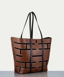 Frame-denim Plaque Cut Out Tote -- Tobacco