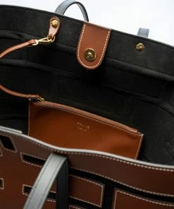 Frame-denim Plaque Cut Out Tote -- Tobacco