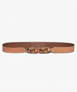 Frame-denim Women Double Twist Waist Belt -- Cuoio