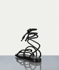 Frame-denim Women Le Remi Lace Up Sandal -- Noir