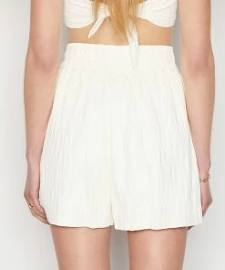 Promo π Frame-denim π© Women Pleated Leather Short -- Bone π― 12 Frame-denim Women Pleated Leather Short -- Bone