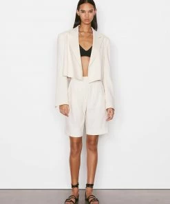 Frame-denim Clean Cropped Blazer -- Flax