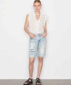 Frame-denim Women Lauren Top -- Blanc