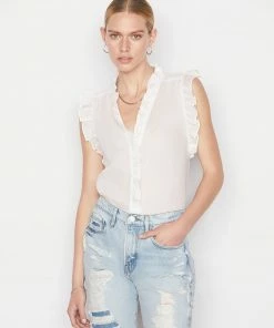 Frame-denim Women Lauren Top -- Blanc