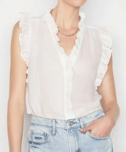 Flash Sale 😍 Frame-denim 👩 Women Lauren Top -- Blanc 😀 9 Frame-denim Women Lauren Top -- Blanc