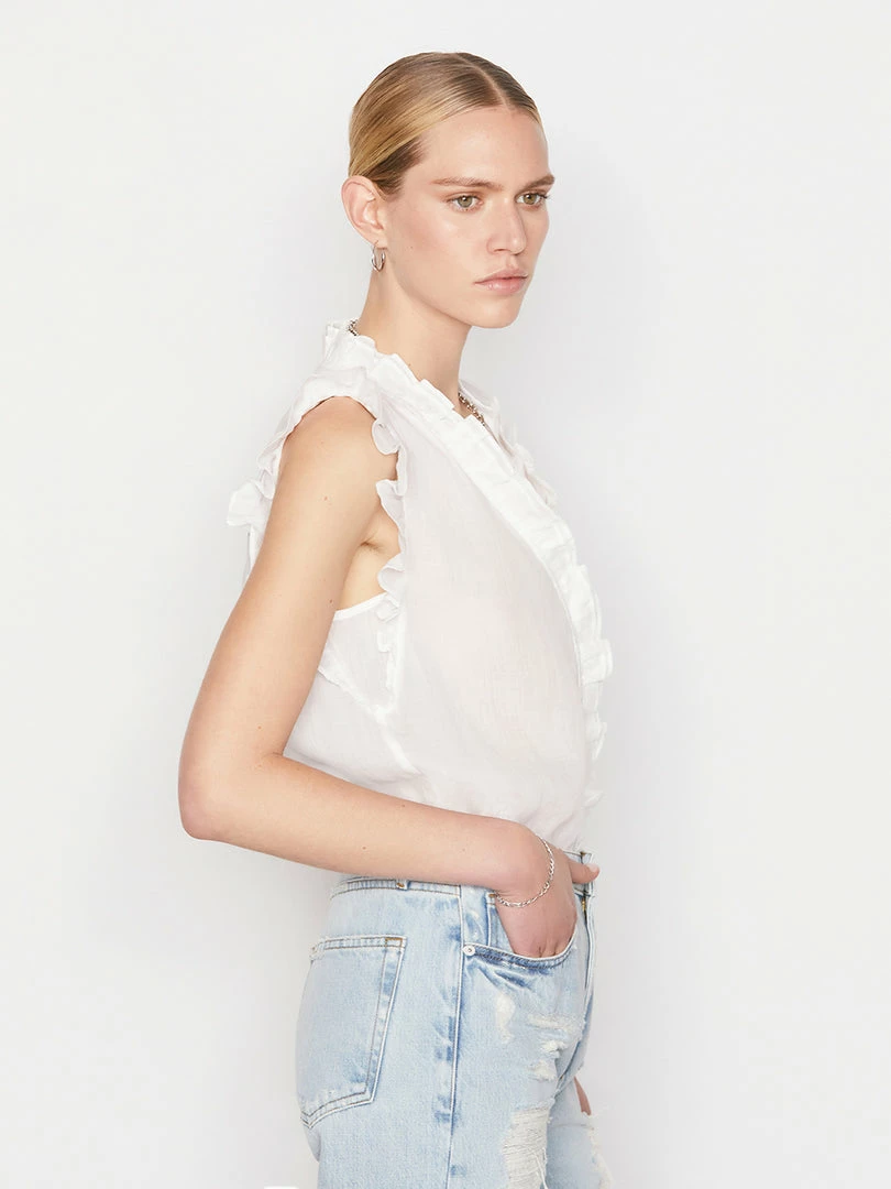 Flash Sale 😍 Frame-denim 👩 Women Lauren Top -- Blanc 😀 4 Frame-denim Women Lauren Top -- Blanc