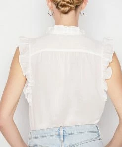 Flash Sale 😍 Frame-denim 👩 Women Lauren Top -- Blanc 😀 12 Frame-denim Women Lauren Top -- Blanc