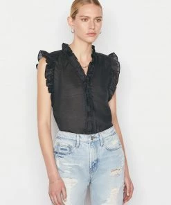 Frame-denim Women Lauren Top -- Noir