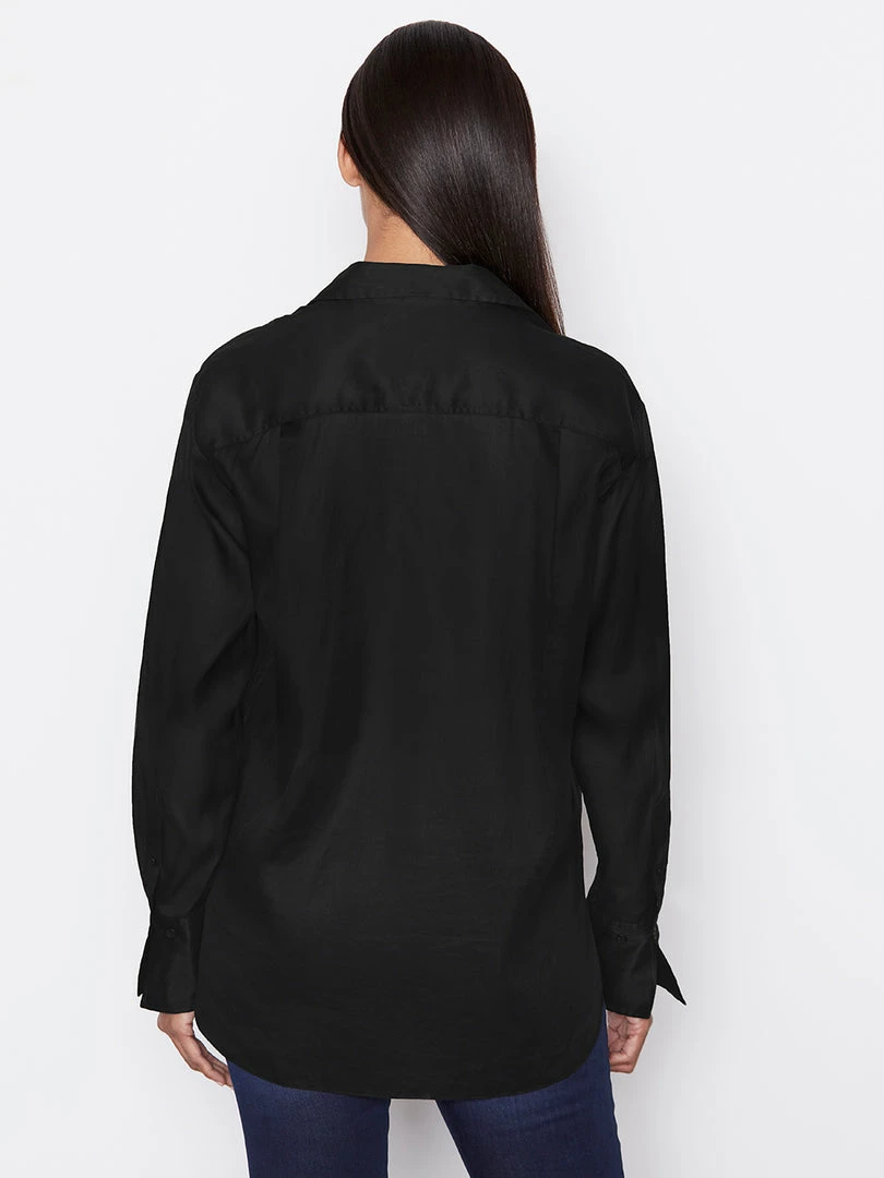 Outlet ๐ Frame-denim ๐ฉ Women Ilona Oversized ๐ Shirt -- Noir ๐ 3 Frame-denim Women Ilona Oversized Shirt -- Noir