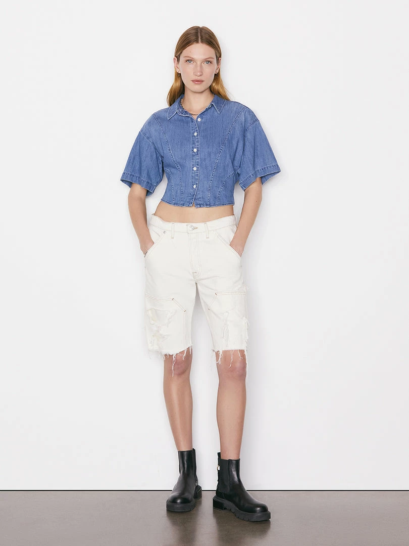 Flash Sale ๐งจ Frame-denim ๐ฉ Women Seam Detail ๐ Shirt -- Shoreline Wash โ๏ธ 2 Frame-denim Women Seam Detail Shirt -- Shoreline Wash