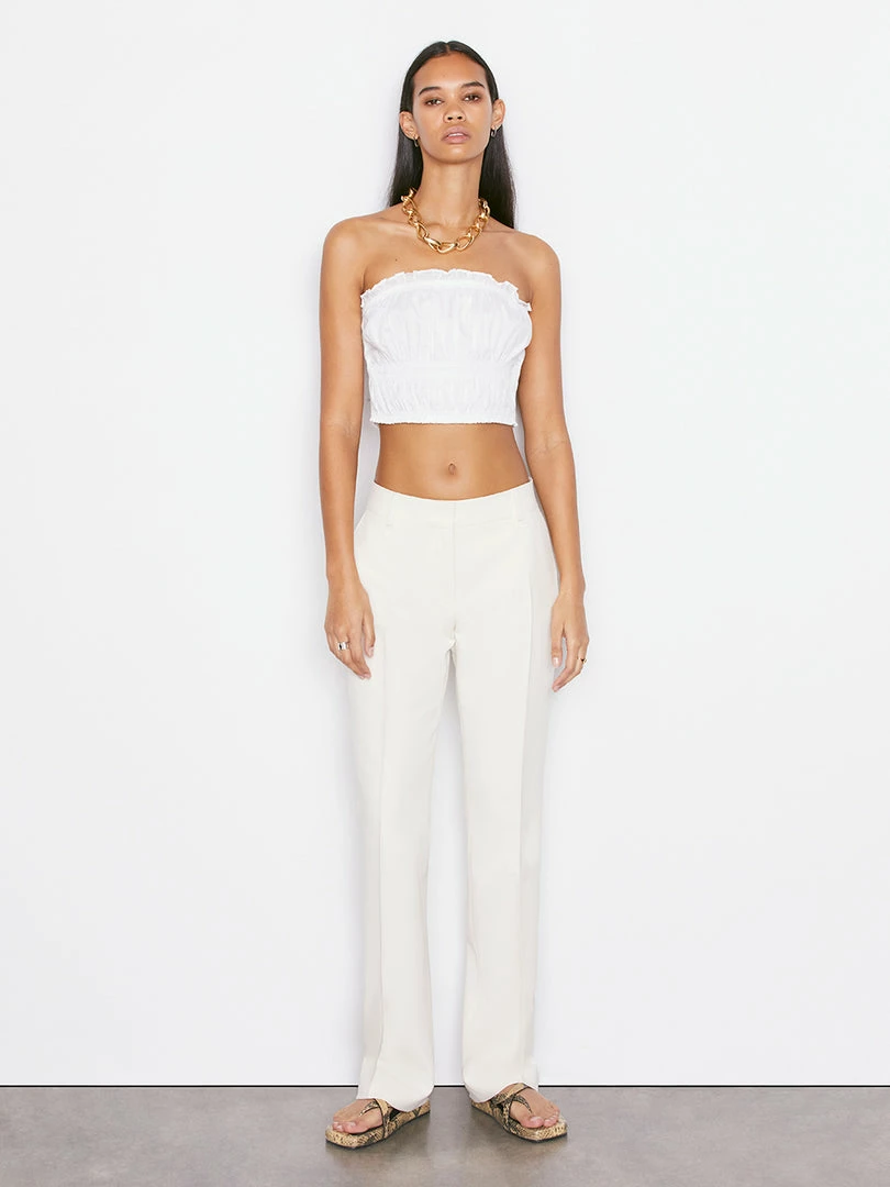 Coupon ๐ฅ Frame-denim ๐ฉ Women Smocked Strapless Blouse -- Blanc โญ 2 Frame-denim Women Smocked Strapless Blouse -- Blanc