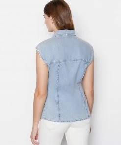 Frame-denim Cutaway Arie Top -- Cresthaven