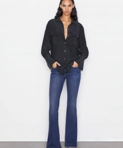 Frame-denim Women Boyfriend Shirt -- Noir