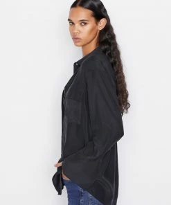 Frame-denim Women Boyfriend Shirt -- Noir