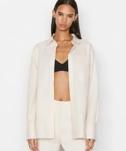 Frame-denim Women The Oversized Vacation Shirt -- Flax