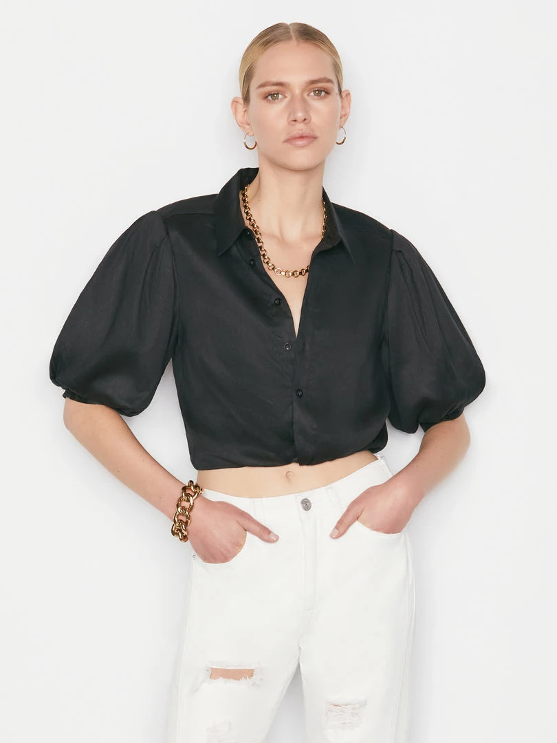 Flash Sale π Frame-denim Voluminous Twist Top -- Noir π 1 Frame-denim Voluminous Twist Top -- Noir