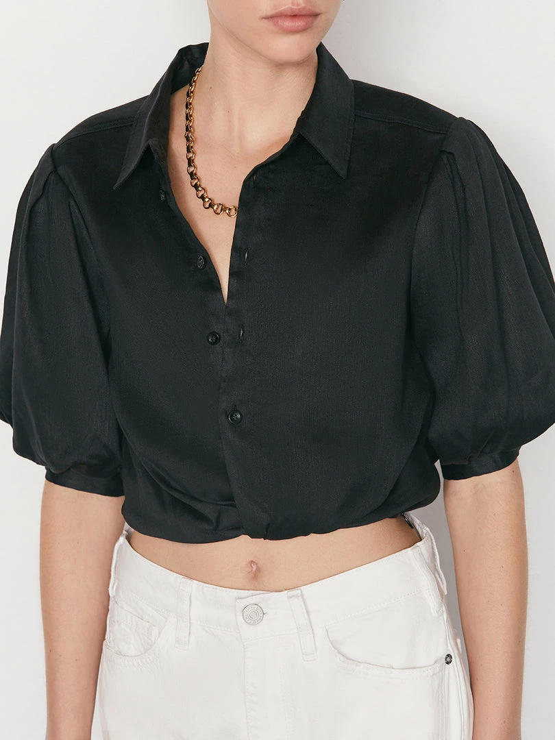 Flash Sale π Frame-denim Voluminous Twist Top -- Noir π 3 Frame-denim Voluminous Twist Top -- Noir