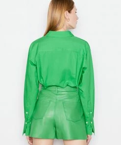 Frame-denim The Oversized Shirt -- Grass Green Women