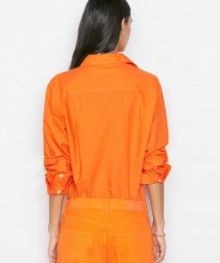 Frame-denim The Oversized Shirt -- Orange Crush