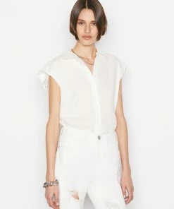 Frame-denim Sleeveless Button Down -- Off White
