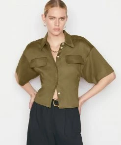 Frame-denim Women Patch Pocket Short Sleeve -- Surplus