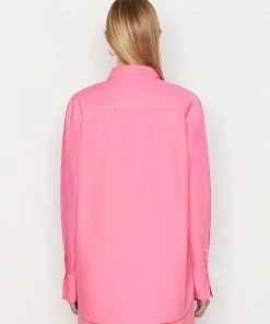 Frame-denim The Oversized Vacation Shirt -- Hot Pink