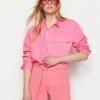 Frame-denim The Oversized Vacation Shirt -- Hot Pink