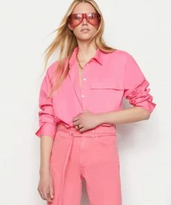 Frame-denim The Oversized Vacation Shirt -- Hot Pink