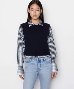 Frame-denim Muscle Tank Sweater -- Navy Women