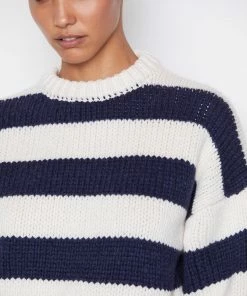 Wholesale ๐ Frame-denim Oversized Crew Sweater -- Navy Multi ๐ฉ Women โญ 6 Frame-denim Oversized Crew Sweater -- Navy Multi Women