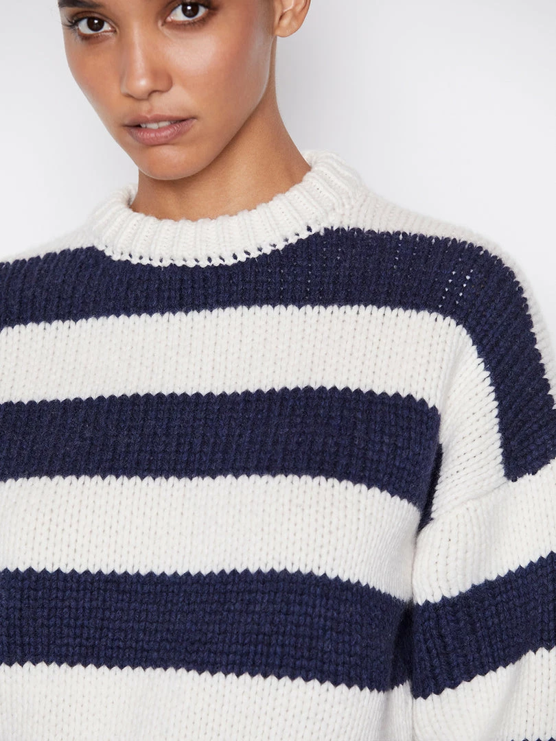 Wholesale ๐ Frame-denim Oversized Crew Sweater -- Navy Multi ๐ฉ Women โญ 3 Frame-denim Oversized Crew Sweater -- Navy Multi Women