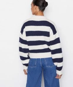 Wholesale ๐ Frame-denim Oversized Crew Sweater -- Navy Multi ๐ฉ Women โญ 7 Frame-denim Oversized Crew Sweater -- Navy Multi Women