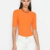 Frame-denim Mixed Rib Sweater -- Orange Crush Clothing