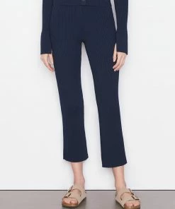 Frame-denim Crop Kick Sweater Pant -- Navy