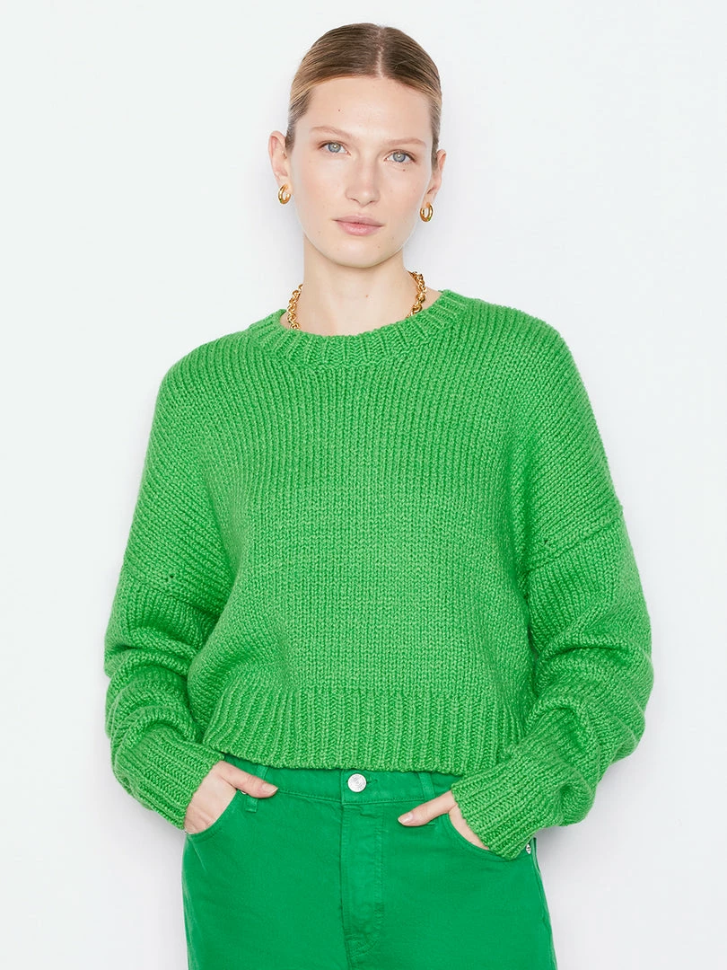 Hot Sale π Frame-denim Oversized Crop Sweater -- Grass Green π© Women π 1 Frame-denim Oversized Crop Sweater -- Grass Green Women
