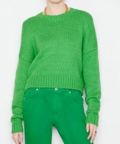 Hot Sale π Frame-denim Oversized Crop Sweater -- Grass Green π© Women π 7 Frame-denim Oversized Crop Sweater -- Grass Green Women